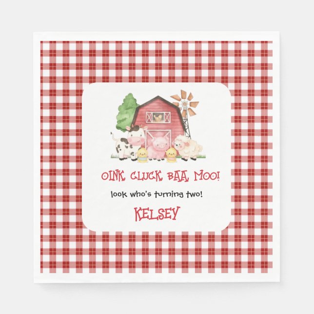 Traditional Farm Theme Birthday Paper Plates Pappersservett (Framsidan)