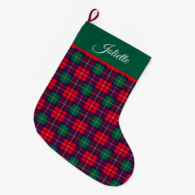Traditional Festive Tartan Stor Julstrumpa (Framsidan (Hängande))