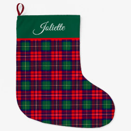 Traditional Festive Tartan Stor Julstrumpa