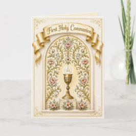 Traditional First Holy Communion Eucharist Helgkort