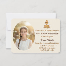 Traditional First Holy Communion Photo Inbjudningar