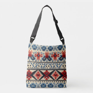 Traditional Folk Embroidery Stripe  Pattern Axelväska