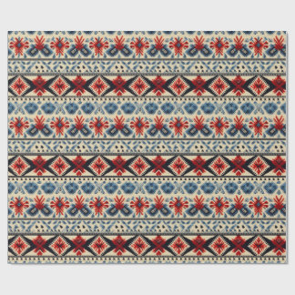Traditional Folk Embroidery Stripe  Pattern Presentpapper