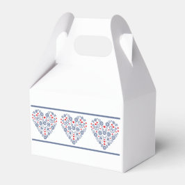 Traditional Folk Heart Mönster Favor Box Presentaskar