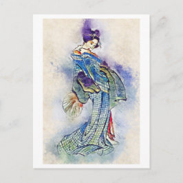 Traditional Geisha Vintage Hokusai japan art Vykort