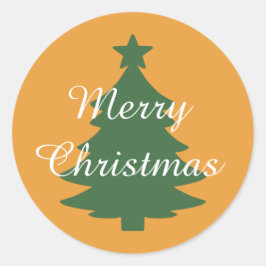 Traditional Golden Orange God jul Sticker Runt Klistermärke