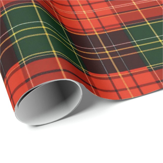 Traditional Holiday Plaid Presentpapper (Rullad Hörn)