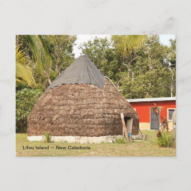 Traditional Hut, Lifou Island, Nya Kaledonien Vykort (Framsida)