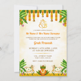 Traditional Indian Graha Pravesh Invitation Card Inbjudningar