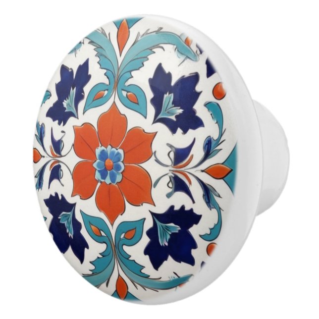 Traditional Iznik Turkisk klassisk Blommigt Red Bl Knopp (Höger)