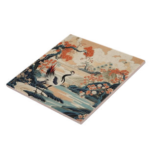 Traditional Japan Kutani Ornamental Art 15 Kakelplatta