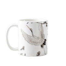 Traditional Japanese crane with plum blossom