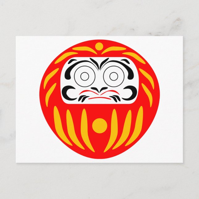 Traditional japanese daruma doll vykort (Framsida)