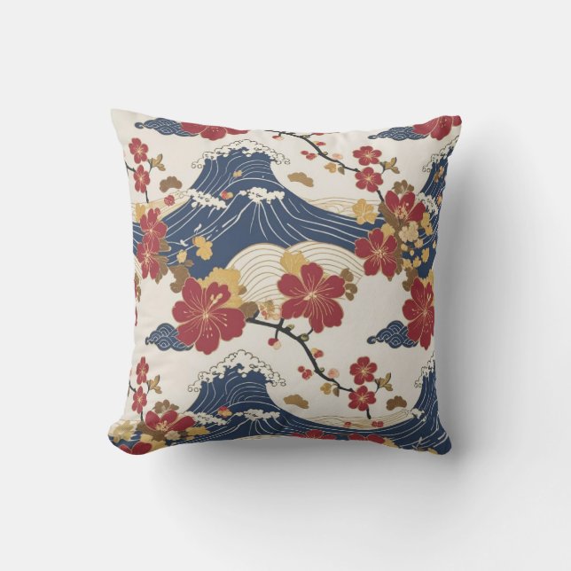 Traditional Japanese Kimono Pattern Kudde (Framsida)