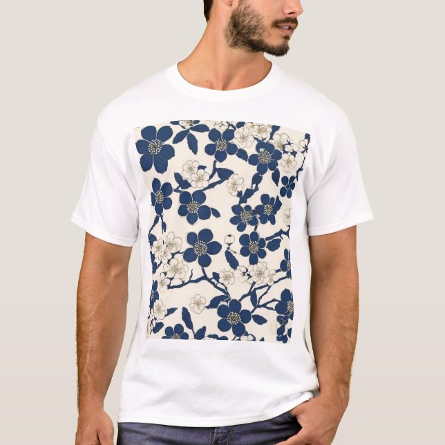 Traditional Japanese Pattern Design Modern Home De T Shirt (Framsida)