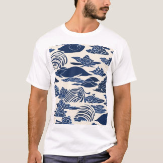 Traditional Japanese Pattern Design Seamless Texti T Shirt