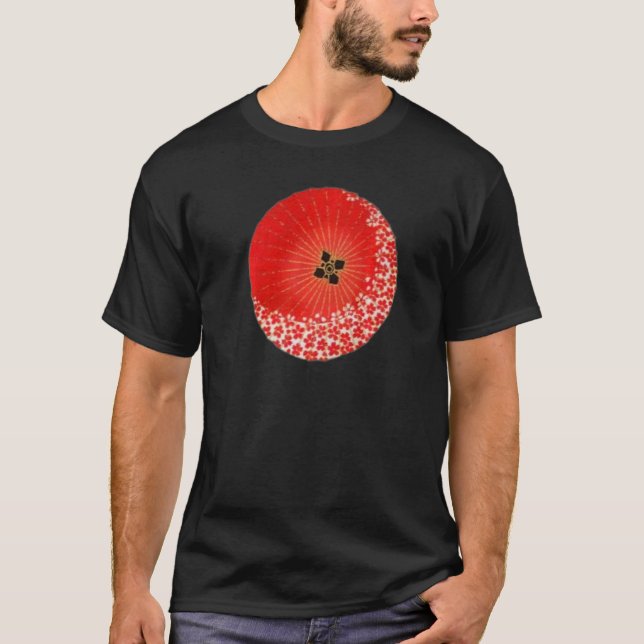 Traditional Japanese Patterns Cherry Blossoms Umbr T Shirt (Framsida)