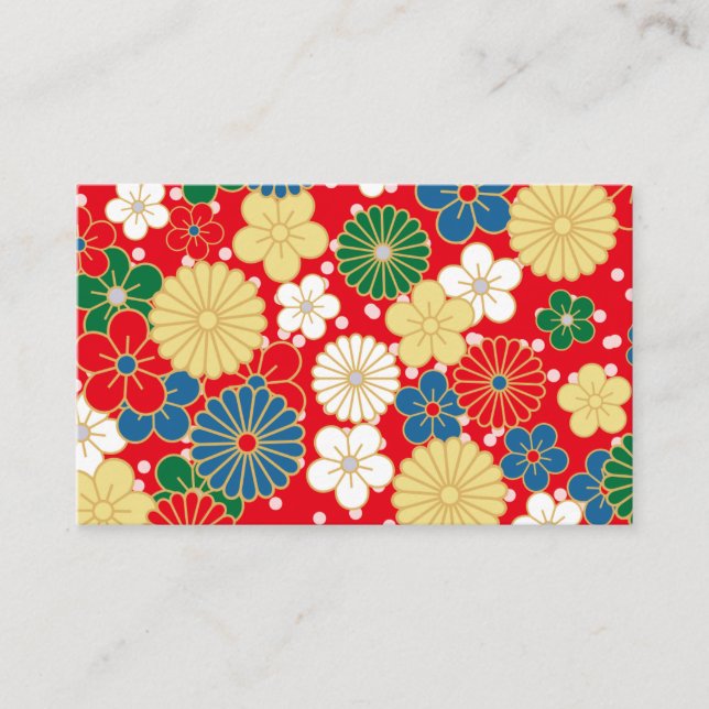 Traditional Japanese Patterns Visitkort (Framsida)