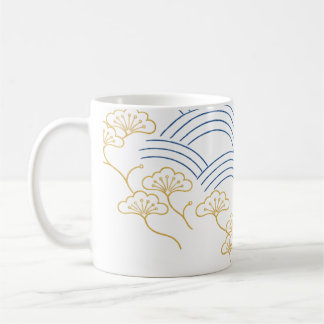 Traditional Japanese Wave Pine Mug Kaffemugg