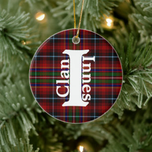 Traditional Klan Innes Tartan Play Julgransprydnad Keramik