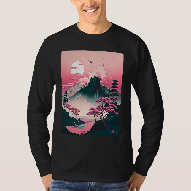 Traditional Landscape Japan  1 T Shirt (Framsida)