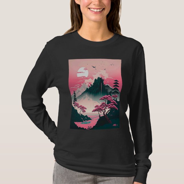 Traditional Landscape Japan  1 T Shirt (Framsida)