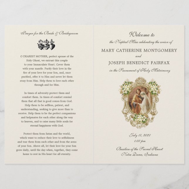 Traditional Latin Mass Wedding Program  (Framsida)