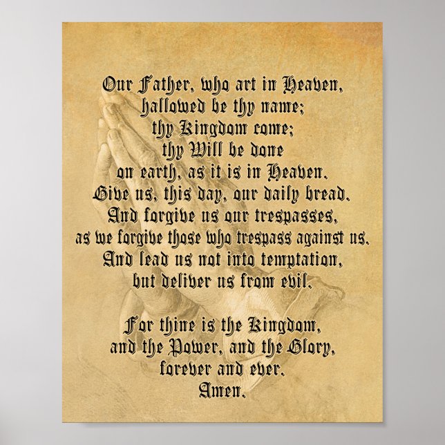 Traditional Lord's Prayer Poster (Matte) (Framsidan)
