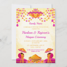 Traditional Maiyan Ceremony Invitation Card Inbjudningar