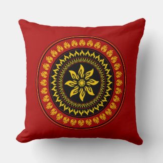Traditional Mandala Sunburst Kudde