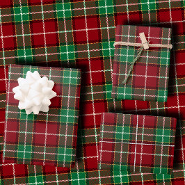 Traditional Maroon and Emerald Green Tartan Plaid