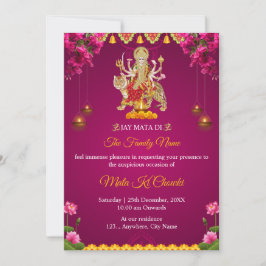 Traditional Mata Ki Chowki-inbjudningskort Inbjudningar