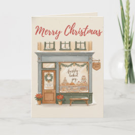 Traditional Merry Christmas Bakery Card Freshly Kort