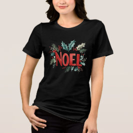 Traditional Merry Noel Holly Mistletoe Christmas  T Shirt