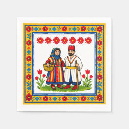 Traditional Moroccan Folk Art Cocktail Napkins Pappersservett