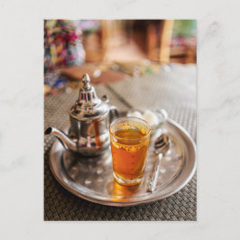 Traditional Moroccan Mint Tea Travel Photo Vykort