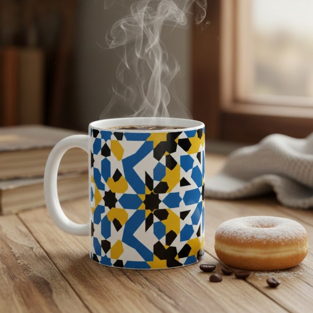 Traditional Moroccan Zellige Geometric Pattern  Kaffemugg (Skapare uppladdad)