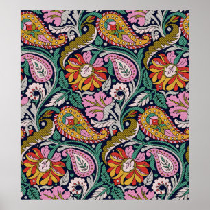 Traditional Mughal Allover Designart,asian,backgro Poster