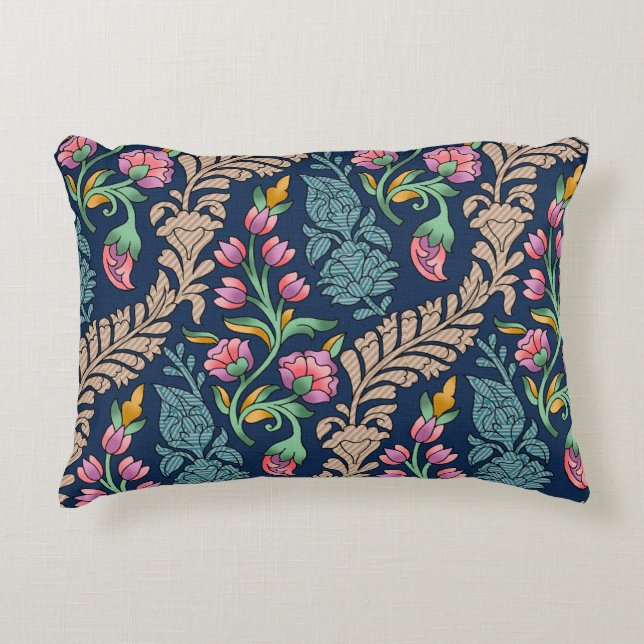 Traditional Mughal Allover Designart,pattern,flora Prydnadskudde (Framsidan)