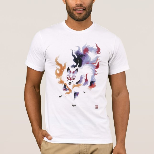 Traditional Mythical Kitsune T Shirt (Framsida)