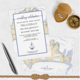 Traditional Nautical Martha's Vineyard Bröllop Inbjudningar
