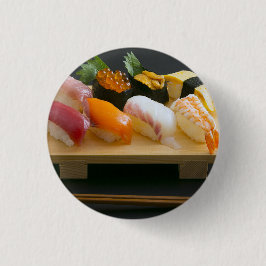 Traditional Nigiri Sushi Art – Pinback Button by S Knapp