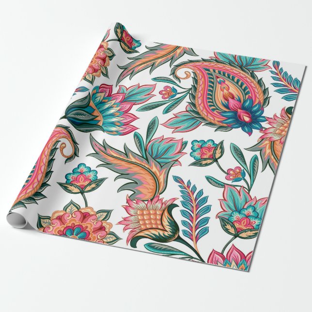 Traditional oriental seamless paisley pattern. Vin Presentpapper (Utrullad)