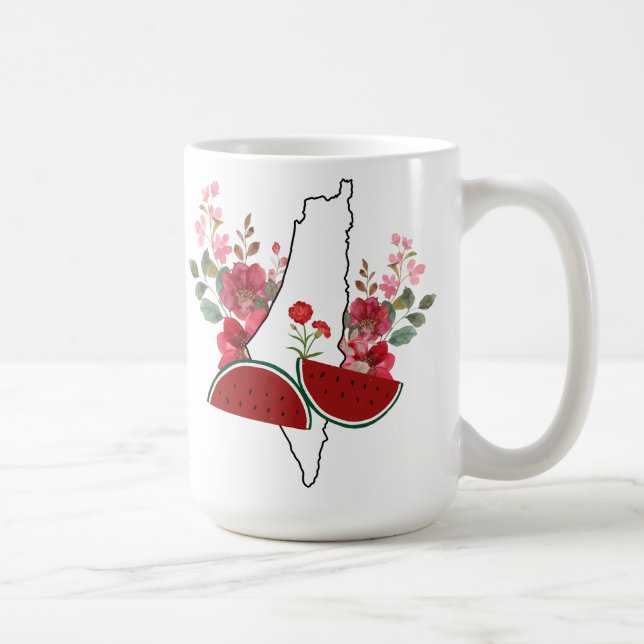 Traditional Palestine elements in palestine map Kaffemugg (Höger)
