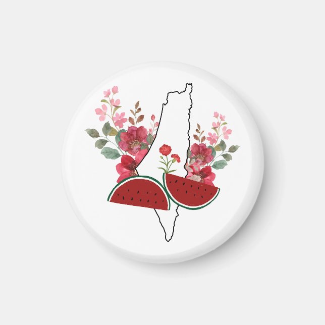 Traditional Palestine elements in palestine map Magnet (Framsidan)