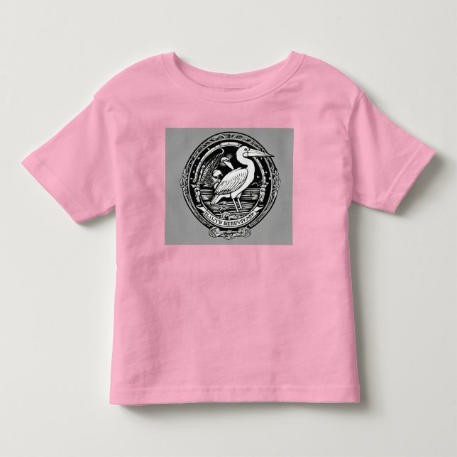 Traditional Pelican & Lucky Horseshoe Flash T Shirt (Framsida)