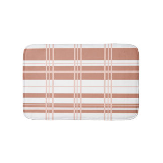 Traditional Plaid Coral Blends and White Badrumsmatta