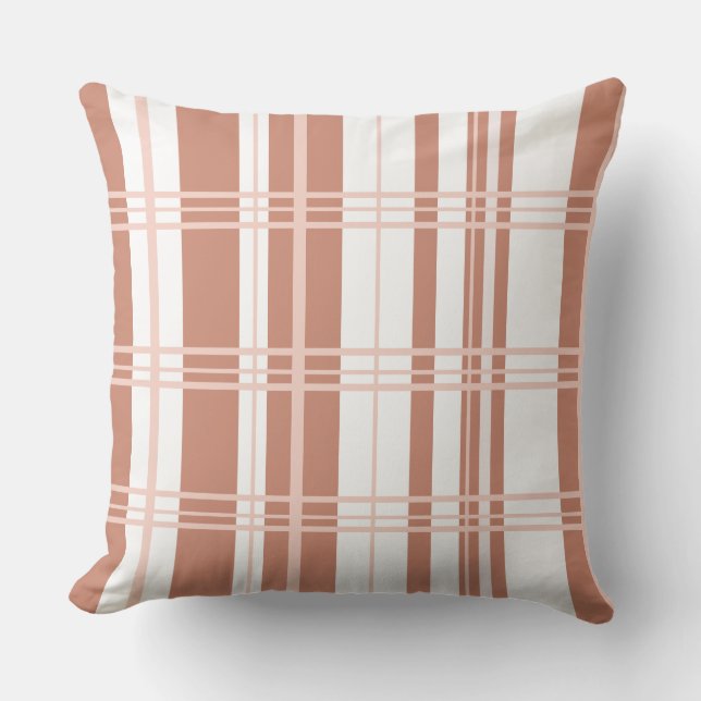 Traditional Plaid Coral Blends and White Kudde (Framsida)