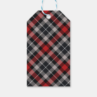 Traditional plaid in red and black. presentetikett