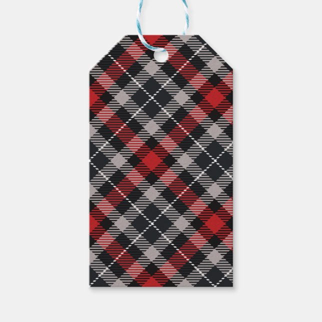 Traditional plaid in red and black. presentetikett (Framsidan)